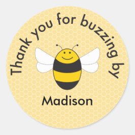 （昆虫）マルハナバチ誕生日感謝していシール ラウンドシール