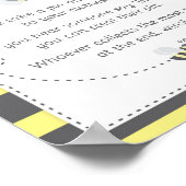 （昆虫）マルハナバチ赤ちゃんシャワー言わないベビーゲームサイン ポスター (角)