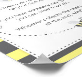 （昆虫）マルハナバチ赤ちゃんシャワー言わないベビーゲームサイン ポスター (角)