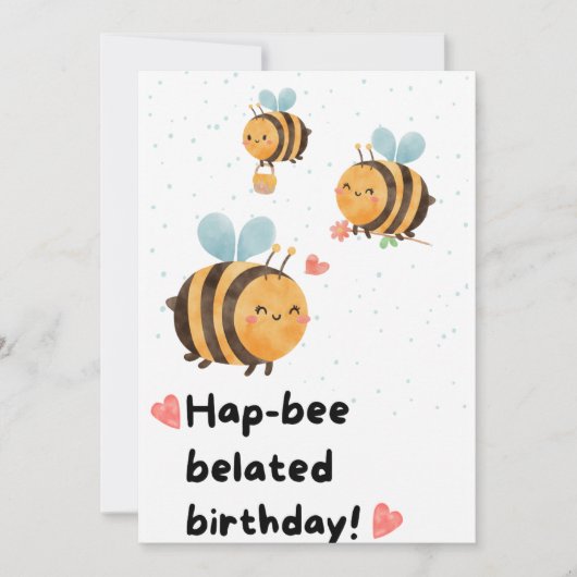 (昆虫)マルハナバチ遅延誕生日 カード (正面)