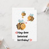 (昆虫)マルハナバチ遅延誕生日 カード (正面/裏面インサイチュ)