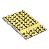 （昆虫）マルハナバチ金ゴールドブラックビー繰り返しパターンイエロー ノートブック (右側)