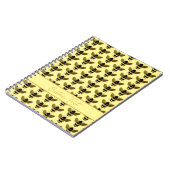 （昆虫）マルハナバチ金ゴールドブラックビー繰り返しパターンイエロー ノートブック (左側)