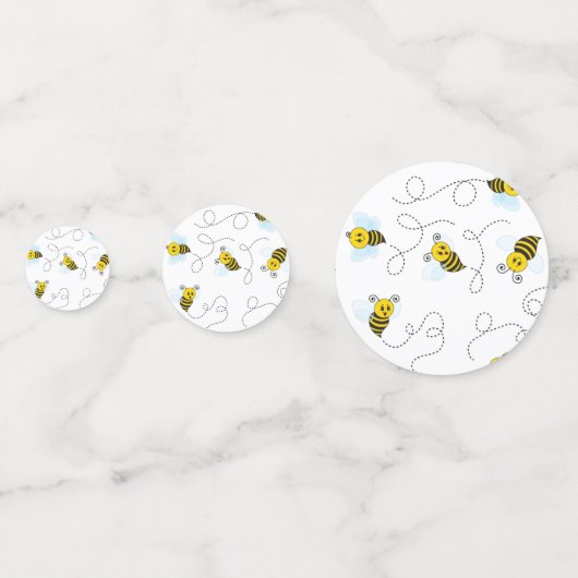 (昆虫)マルハナバチ飛んでいるイエローブラックのまわりに コンフェッティ (正面)