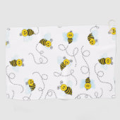 (昆虫)マルハナバチ飛んでいるイエローブラックのまわりに ゴルフタオル (横)