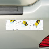（昆虫）マルハナバチ飛んでいるイエローブラックのまわりに バンパーステッカー (車上)