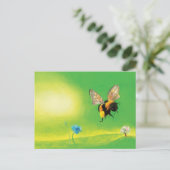 (昆虫)マルハナバチ飛んでいるイラストレーション シーズンポストカード (スタンド正面)