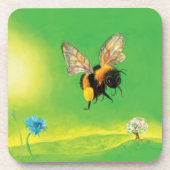 （昆虫）マルハナバチ飛んでいるオーバー牧草地 コースター (正面)