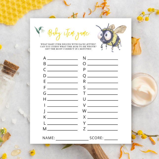 （昆虫）マルハナバチ-ベビーアイテムゲーム。赤ちゃんシャワーゲーム (クリエイターアップロード済み)