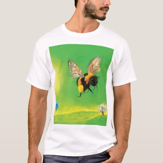 (昆虫)マルハナバチTシャツの飛行 Tシャツ (正面)
