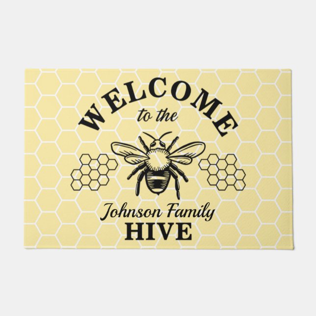 （昆虫）マルハナバチWelcome to Our Hive Signature ドアマット (正面)
