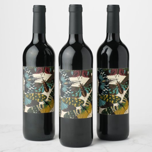 昆虫,昆虫,プレートNo.16 by E. A. Seguy ワインラベル (ボトル)