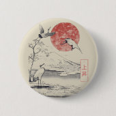 昇天 - 和のストリートウェアデザイン 缶バッジ (正面)