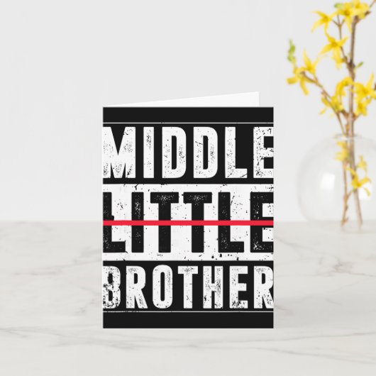 昇格して真ん中の兄になった 面白い 赤ちゃん発表 カード (黄色い花)