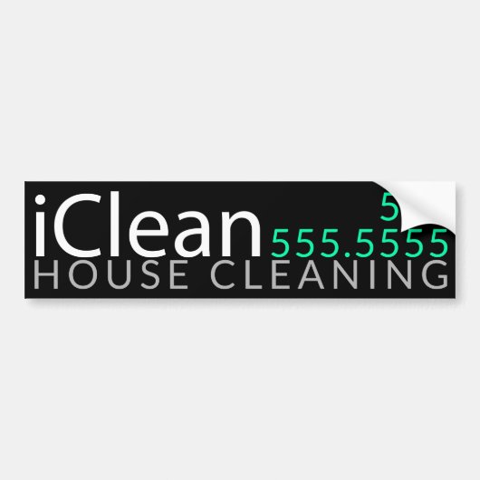 昇進IClean.Houseのクリーニングの窓拭き バンパーステッカー (正面)