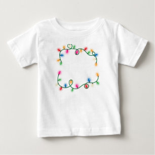 明おもしろいるいメリークリスマスライトクリスマス穴 ベビーTシャツ