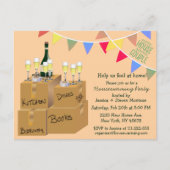 明おもしろいるい引っ越し祝いパーティーパーティの招待状デザイン ポストカード (正面)