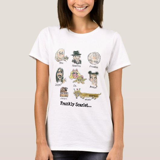 明おもしろい直に緋色の女性Tシャツ漫画 Tシャツ (正面)