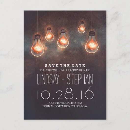 明お洒落かりは夢のようなロマンチックな日付を保存 案内ポストカード (正面)