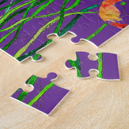 明お洒落るいカラフル野生のポピーの水色 ジグソーパズル