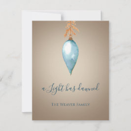 明かりが明けた | ブルーウォーターカラークリスマス シーズンカード