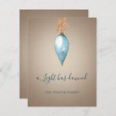 明かりが明けた | ブルーウォーターカラークリスマス シーズンカード (正面/裏面)