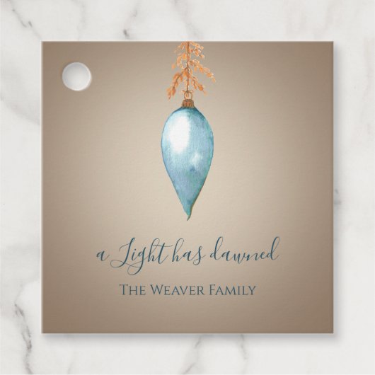 明かりが明けた | 水彩カスタムクリスマス フェイバータグ (正面)