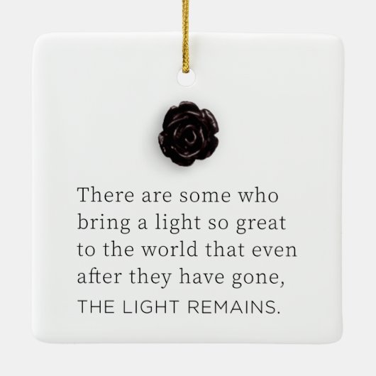 明かりが残る | メモリアルバラカスタム写真 セラミックオーナメント (裏面)
