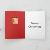 明かりのある幸せな小さなクリスマスツリー カード (内部)