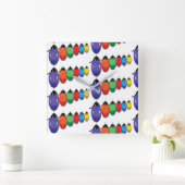 「明かりのひも」クリスマス時計 スクエア壁時計 (ホーム)