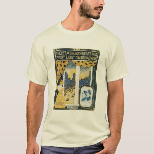明かり一つ一つハートが壊れているブロードウェイ Tシャツ