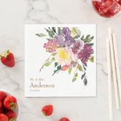 明かわいらしるいカラフルフローラミセス結婚ズ スタンダードランチョンナプキン (インサイチュ)