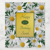 明かわいらしるいデイジーAny Age誕生日 ワインラベル (シングルラベル)