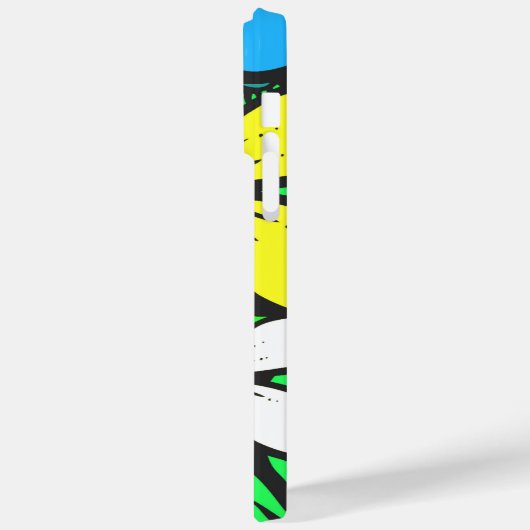 明かわいらしるい夏の花ブルー黄色と緑 Case-Mate iPhoneケース (裏面 / 左)