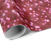 明かわいらしるい赤フェイクグリッターデザイン ラッピングペーパー (ロールコーナー)