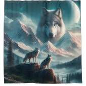 明けのオオカミ群 シャワーカーテン (正面)