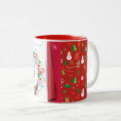 明けましておめでとうおよびクリスマスの装飾 ツートーンマグカップ (正面右)