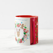 明けましておめでとうおよびクリスマスの装飾 ツートーンマグカップ (中央)
