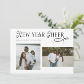 明けましておめでとうございます！ モダン・ファミリー 写真コラージュ シーズンカード (スタンド正面)