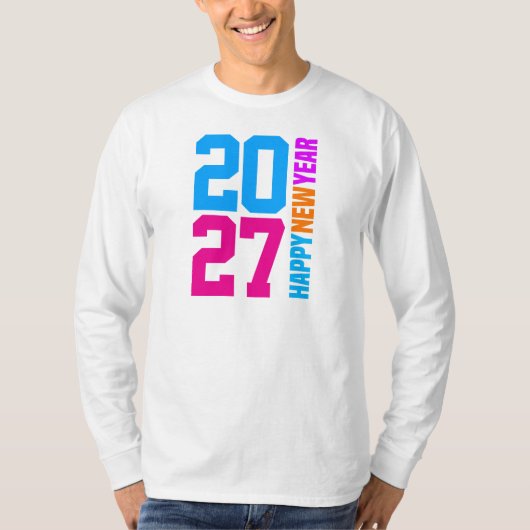 明けましておめでとうございます 2027 Tシャツ (正面)