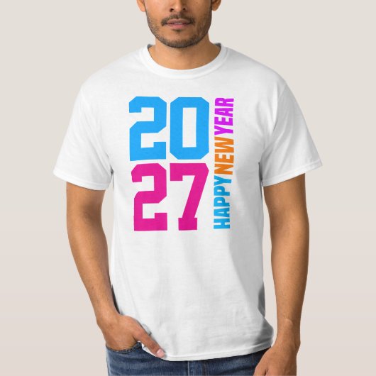 明けましておめでとうございます 2027 Tシャツ (正面)