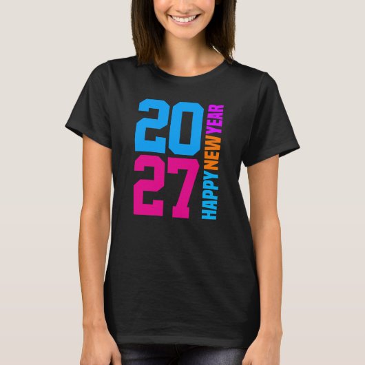 明けましておめでとうございます 2027 Tシャツ (正面)