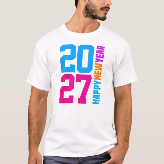 明けましておめでとうございます 2027 Tシャツ (正面)