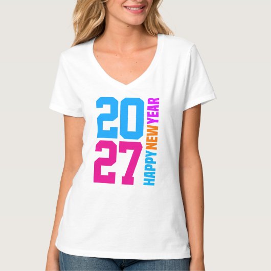 明けましておめでとうございます 2027 Tシャツ (正面)