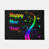 明けましておめでとうのカラフル ドアマット (正面)