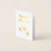 明けましておめでとうのキラキラ輝く物の企業のな金ゴールド 箔カード (正面)