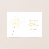 明けましておめでとうのキラキラ輝く物の企業のな金ゴールド 箔カード (内部)