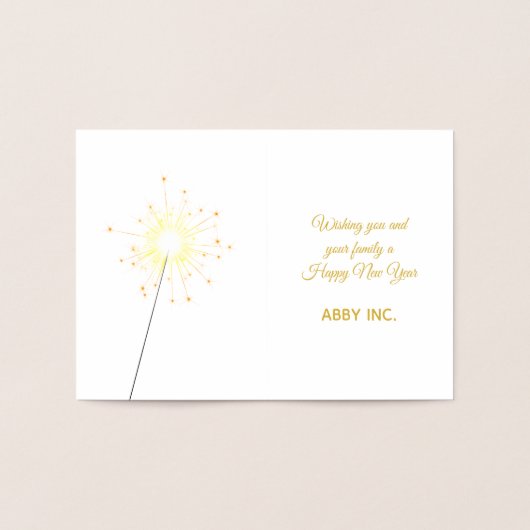 明けましておめでとうのキラキラ輝く物の企業のな金ゴールド 箔カード (内部)
