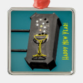 明けましておめでとうのクリスマスのオーナメント メタルオーナメント (正面)