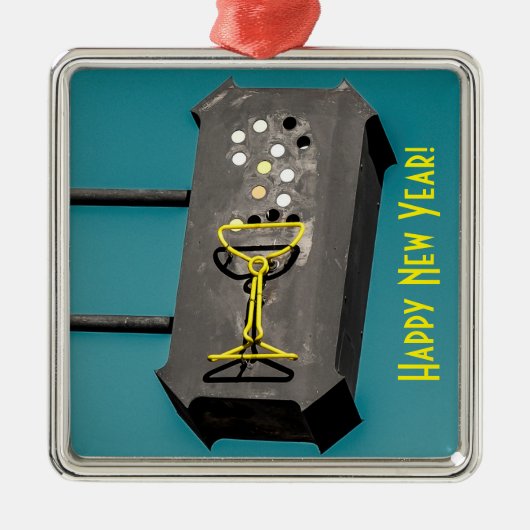 明けましておめでとうのクリスマスのオーナメント メタルオーナメント (正面)